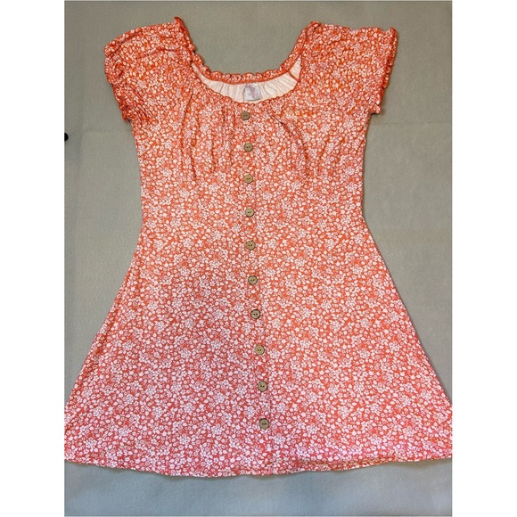 No Boundaries Dresses & Skirts - No Boundaries Coral Floral Button-Front Dress